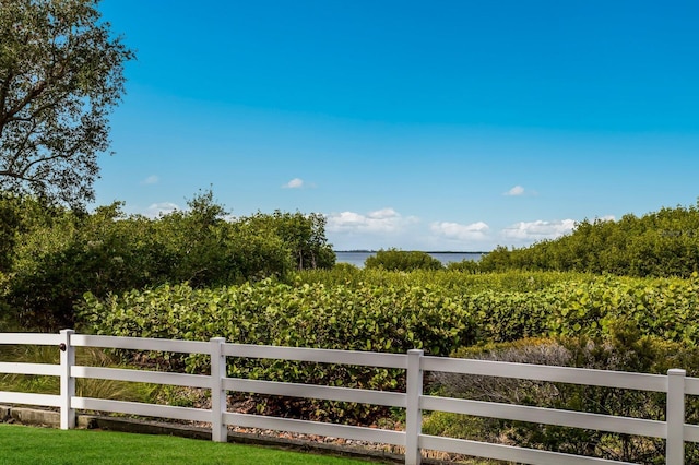 view of yard featuring a water view