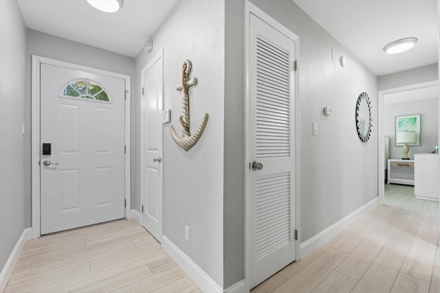 entrance foyer featuring light wood-type flooring