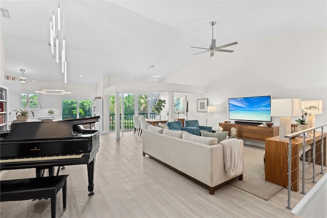 living room with light hardwood / wood-style flooring