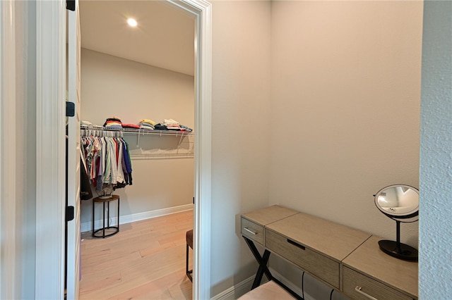 interior space featuring light wood-type flooring