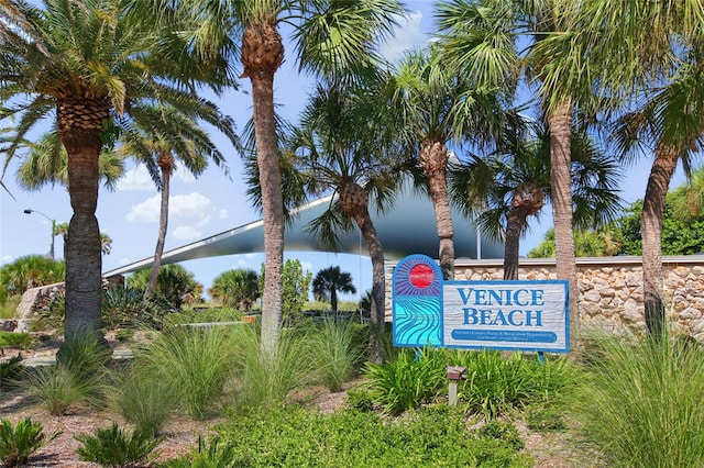 view of community sign