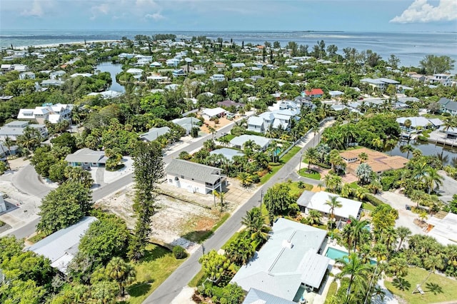 136 Crescent Dr, Anna Maria, FL 34216 - aerial view with a water view and a residential view