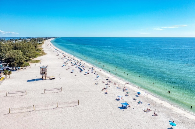 136 Crescent Dr, Anna Maria, FL 34216 - property view of water featuring a beach view