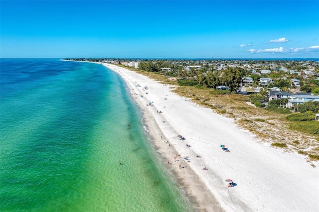 136 Crescent Dr, Anna Maria, FL 34216 - bird's eye view with a water view and a view of the beach