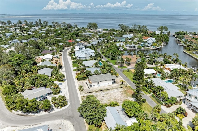 136 Crescent Dr, Anna Maria, FL 34216 - drone / aerial view with a water view and a residential view