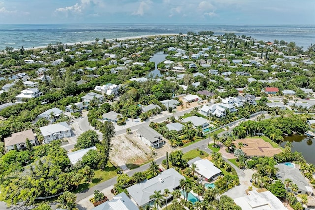 136 Crescent Dr, Anna Maria, FL 34216 - drone / aerial view with a water view and a residential view
