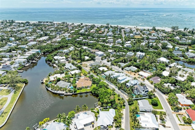 136 Crescent Dr, Anna Maria, FL 34216 - birds eye view of property with a residential view and a water view