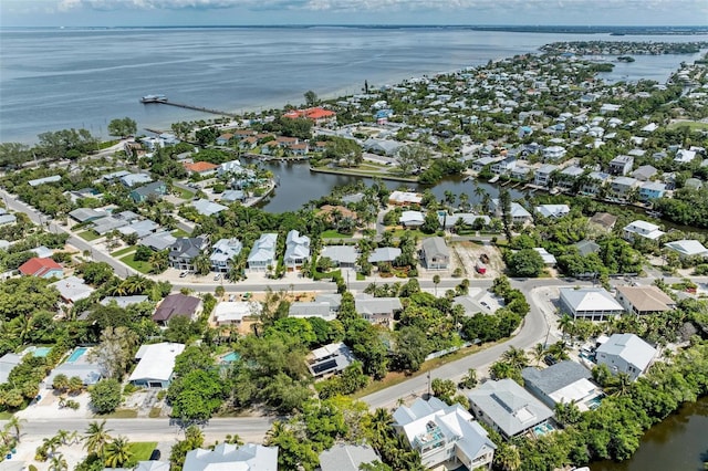 136 Crescent Dr, Anna Maria, FL 34216 - aerial view featuring a residential view and a water view