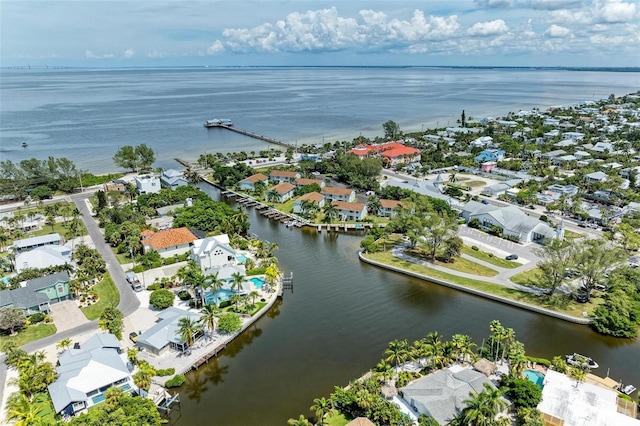 136 Crescent Dr, Anna Maria, FL 34216 - bird's eye view featuring a residential view and a water view
