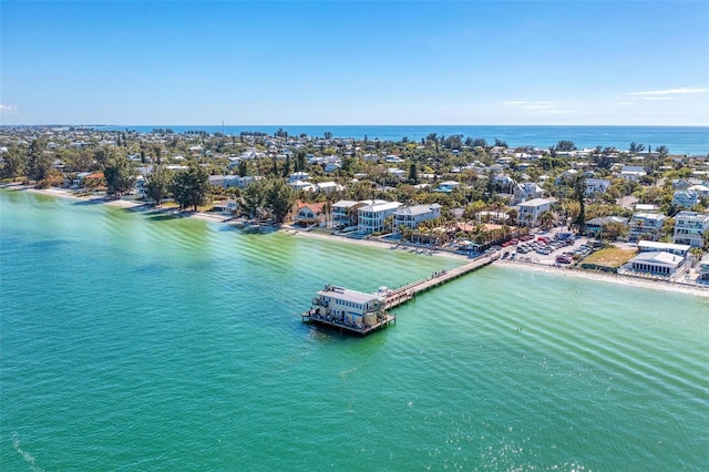 136 Crescent Dr, Anna Maria, FL 34216 - birds eye view of property with a water view