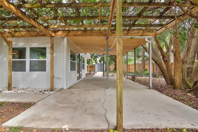 view of patio with a pergola