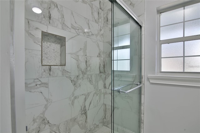 2912 Pinecrest Way, Sarasota, FL 34239 - bathroom with a marble finish shower