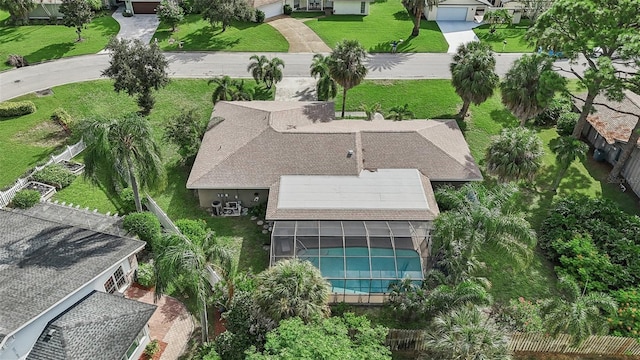 aerial view featuring a residential view