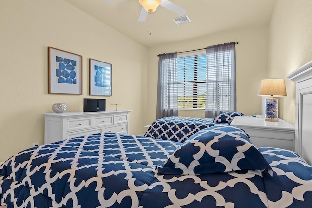 bedroom featuring ceiling fan