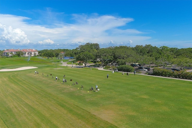 view of property's community featuring a lawn