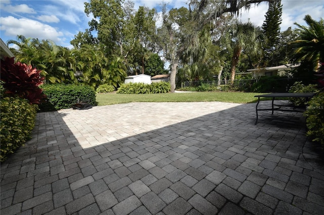 view of patio with fence