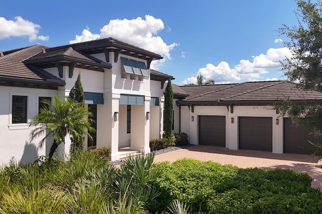 contemporary house with a garage