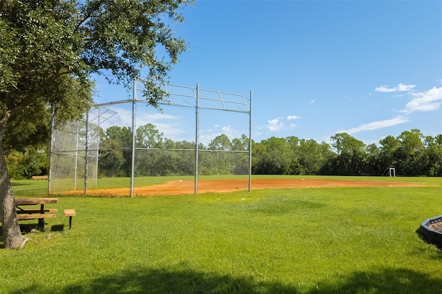 view of home's community with a yard