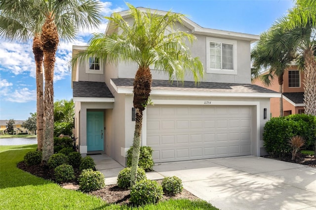 view of front of property featuring a garage