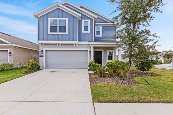 craftsman house with a garage