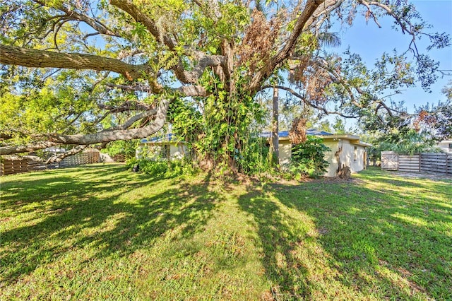 view of yard with fence