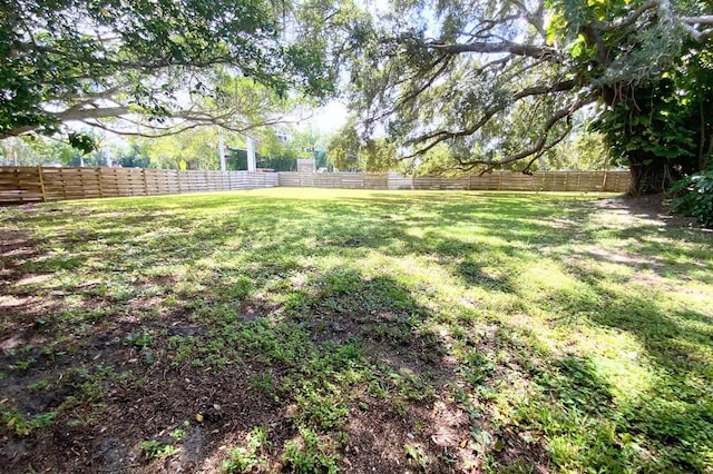 view of yard featuring a fenced backyard