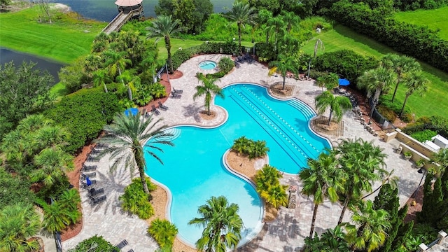 view of pool with a patio area