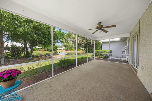 3653 Bonaventure Ct, Sarasota, FL 34243 - unfurnished sunroom with ceiling fan