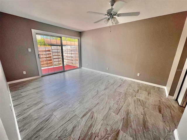 spare room featuring ceiling fan