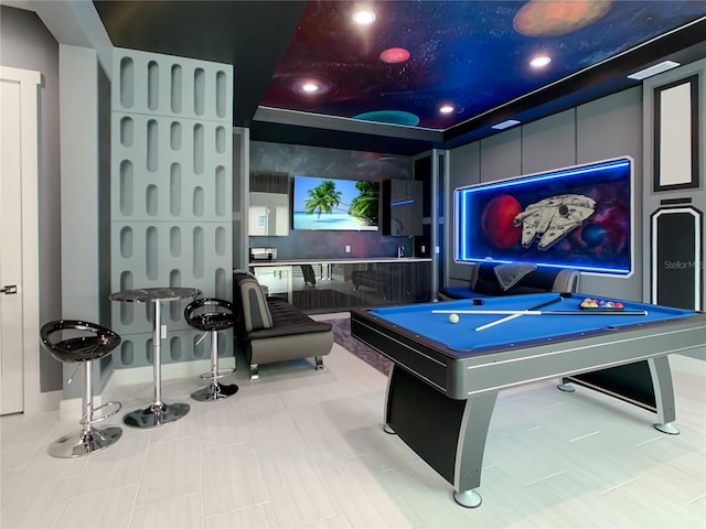 game room with pool table