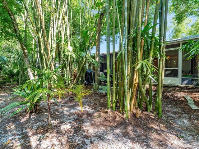 view of yard featuring a sunroom