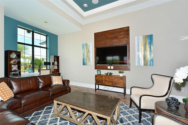 living room featuring hardwood / wood-style floors