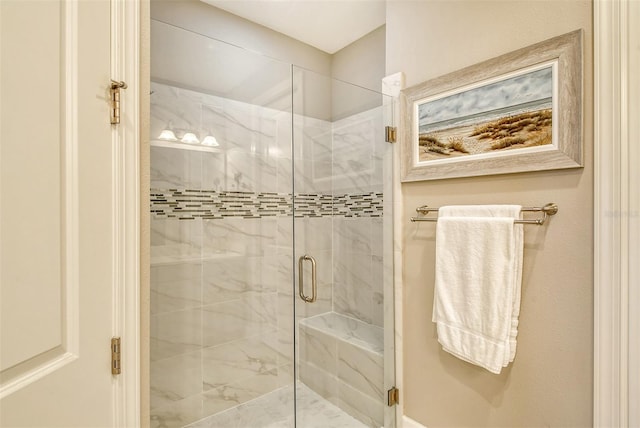 bathroom featuring walk in shower