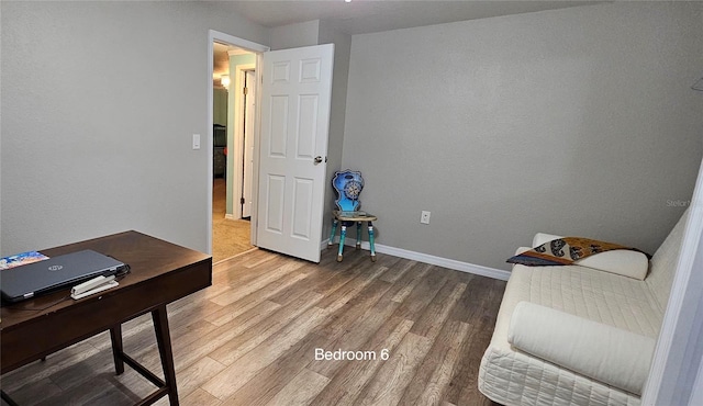 living area featuring hardwood / wood-style flooring