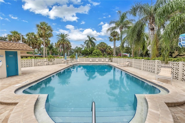 view of pool featuring a patio area