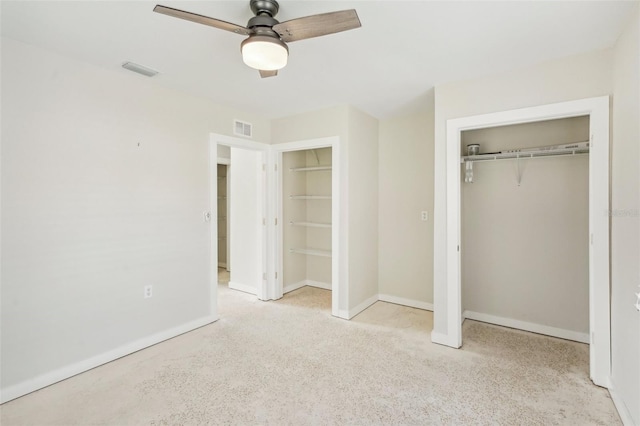 unfurnished bedroom featuring ceiling fan