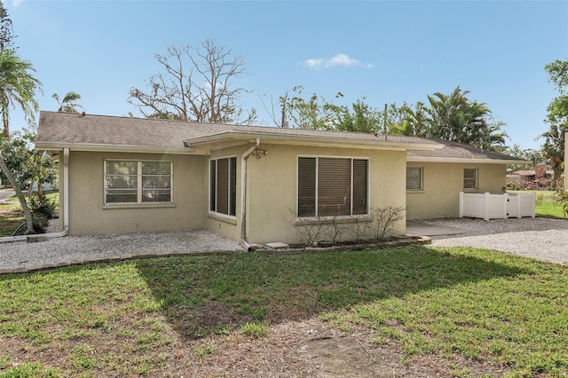 back of house featuring a patio area and a yard