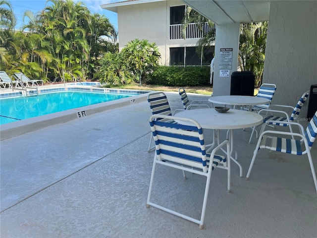 view of pool featuring a patio area