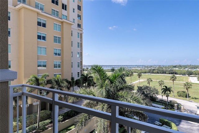 balcony with a water view