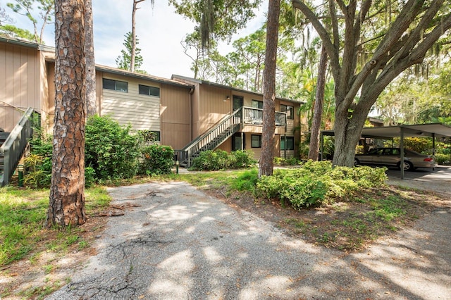 exterior space with stairs