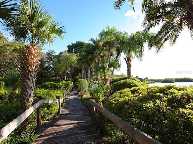 view of community featuring a water view