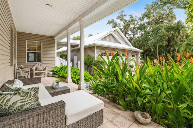 view of patio featuring outdoor lounge area