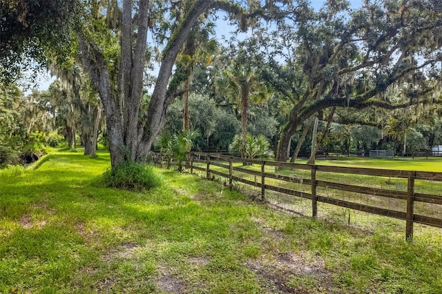 view of yard featuring a rural view