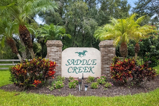 view of community sign