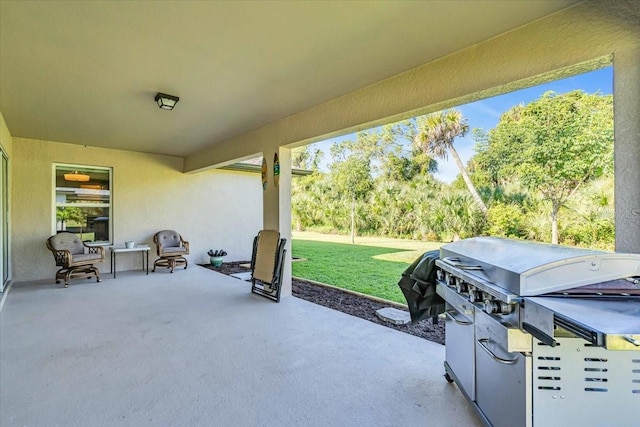 view of patio / terrace with a grill