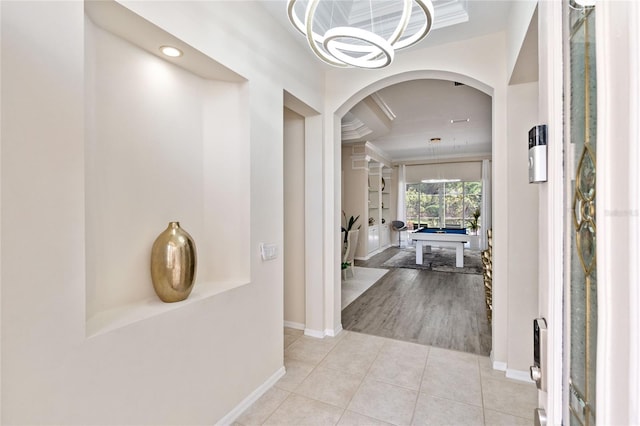 hallway featuring light wood-type flooring