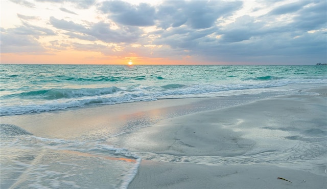 water view featuring a beach view