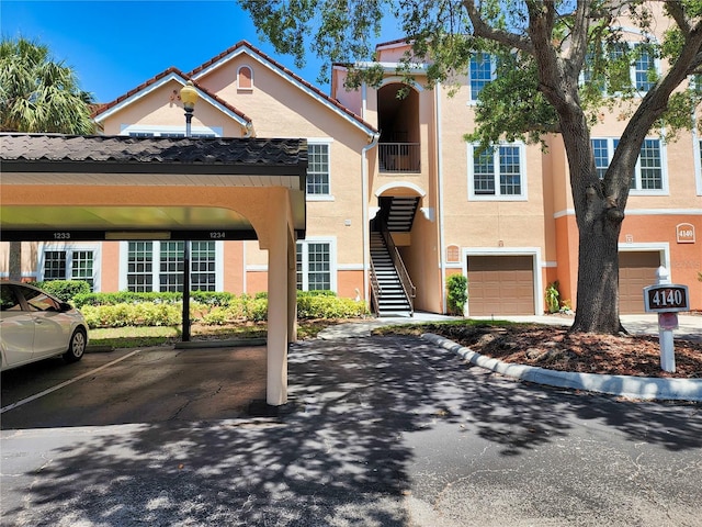 view of property with a garage