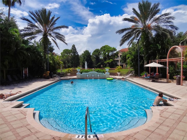 view of pool with a patio area