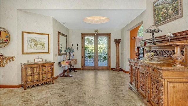 foyer with french doors